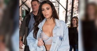 Kim Kardashian thả rông ngực trên đường phố, lộ rõ nhũ hoa