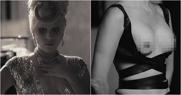 Lady Gaga thả rông ngực trên tạp chí